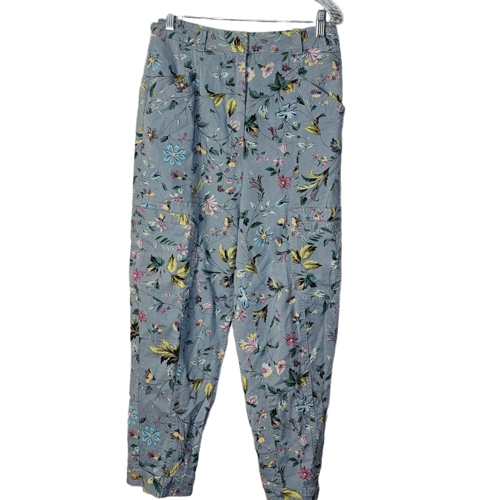 Anthropologie Womens Blue Victoria Floral Cargo Pants 4